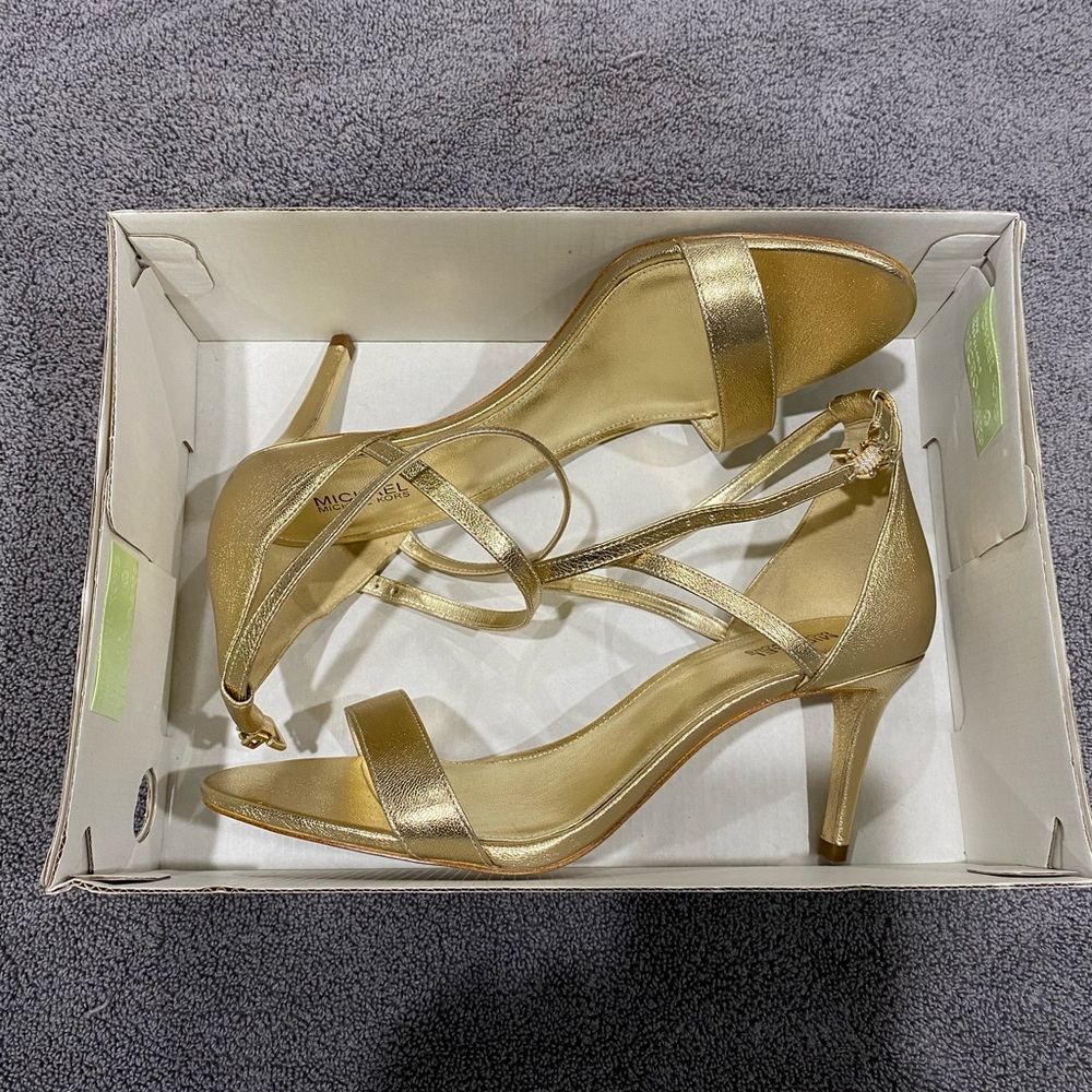 Michael Kors strapy gold heels size 9